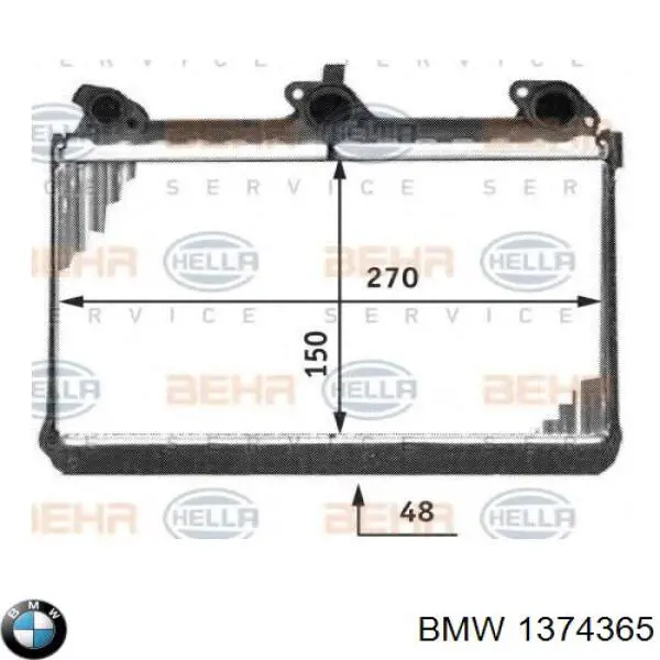 1374365 BMW radiador de calefacción