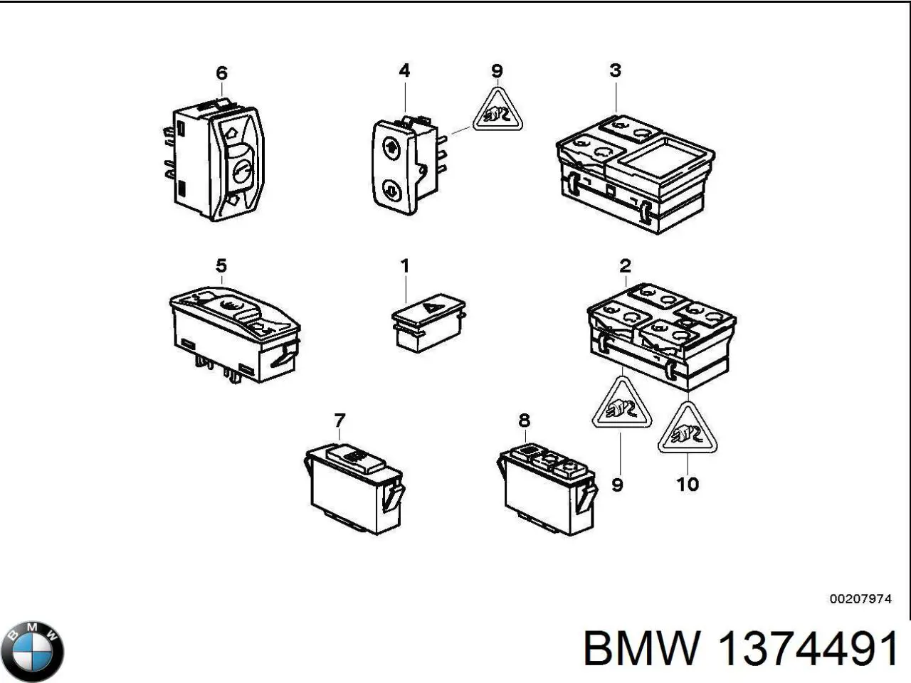 Unidad de control de elevalunas delantera izquierda BMW 1374491 precio, desde 31,94 EUR