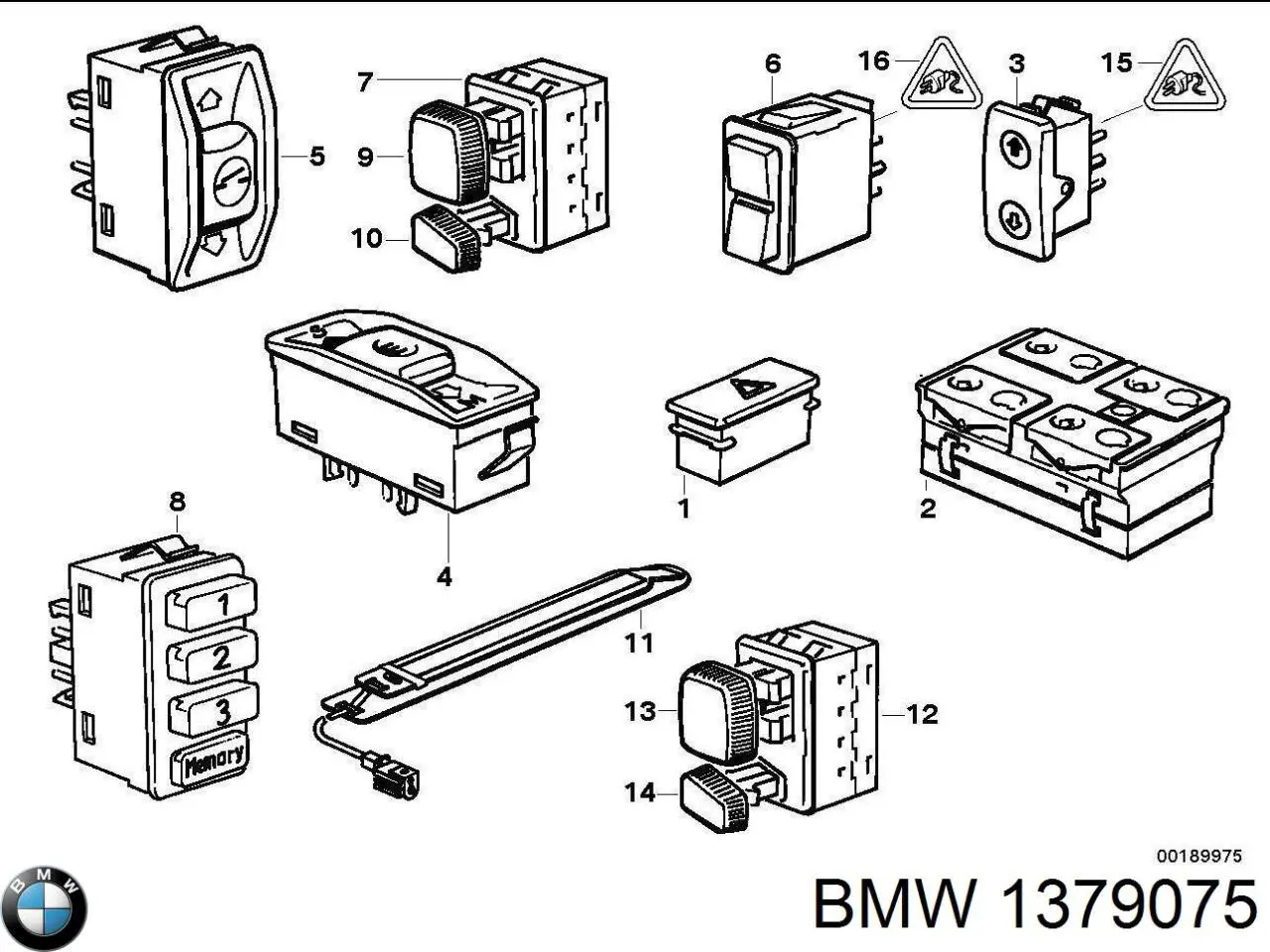 Unidad de control de elevalunas delantera izquierda BMW 1379075 precio, desde 46,46 EUR