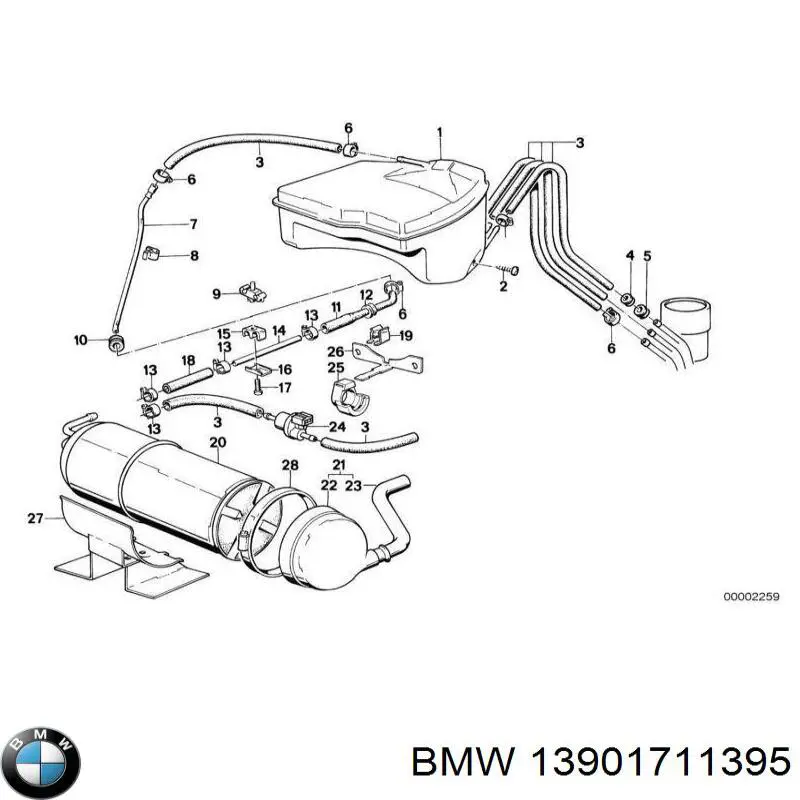 Válvula de ventilación, depósito de combustible para BMW 5 (E28)
