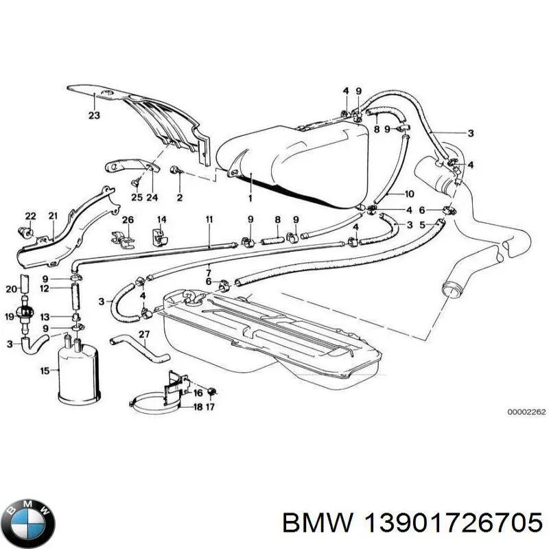 13901726705 BMW válvula de ventilación, depósito de combustible