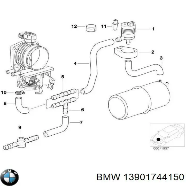 13901744150 BMW válvula de ventilación, depósito de combustible