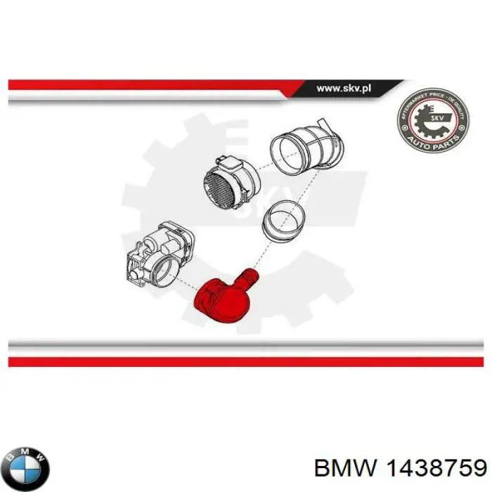 1438759 BMW tubo flexible de aspiración, cuerpo mariposa