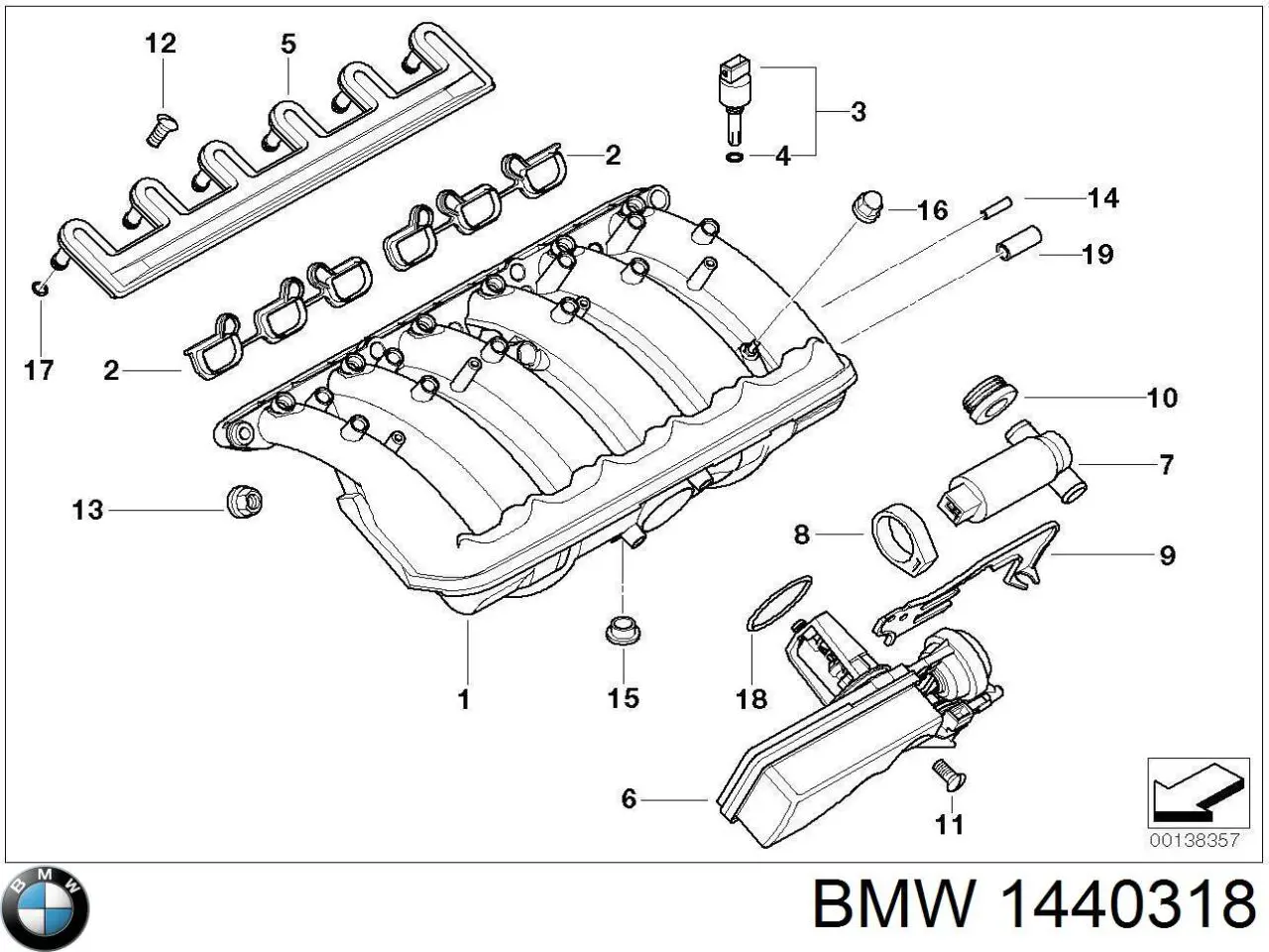 Válvula PCV BMW 1440318 precio, desde 104,44 EUR