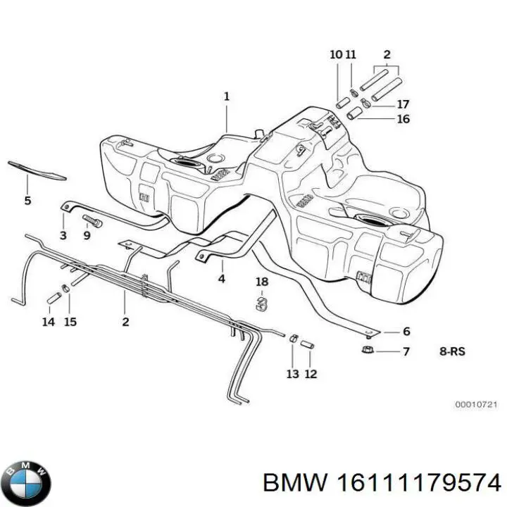 16111179574 BMW Soporte del tanque de combustible