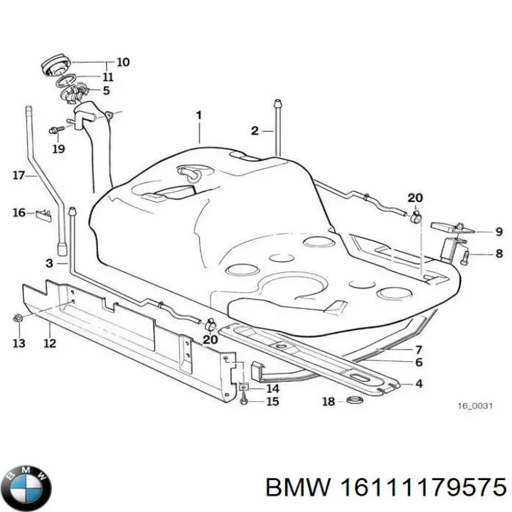 Soporte del tanque de combustible BMW 16111179575 precio, desde 90,88 EUR