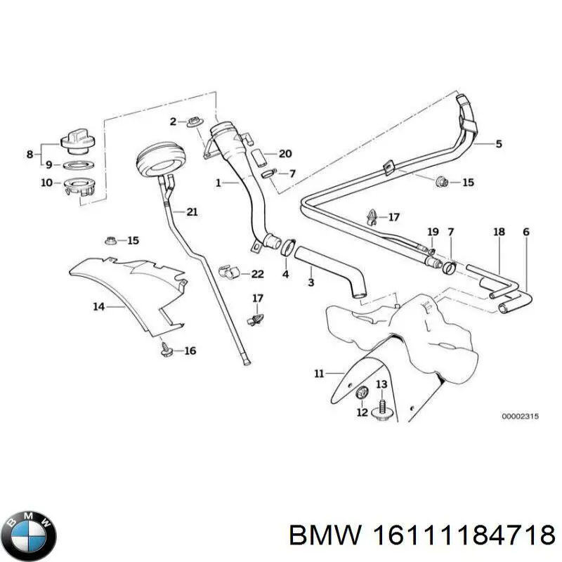 Comprar 16111184718 BMW Tapa de depósito de combustible