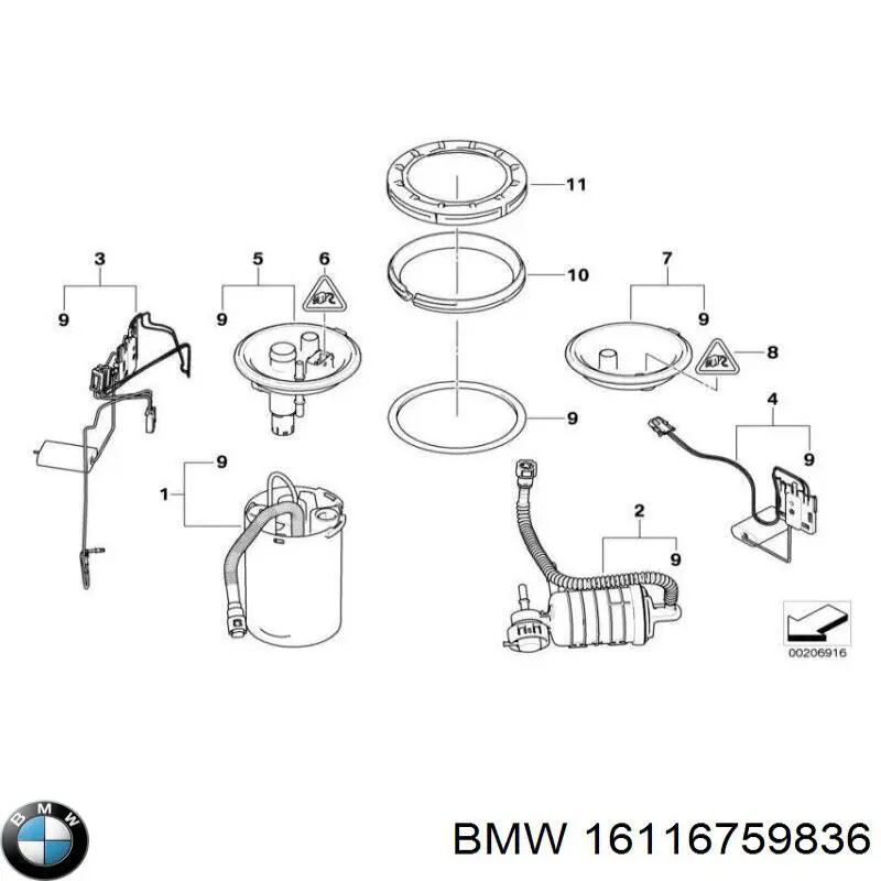 Bomba de combustible eléctrica sumergible para BMW 7 (E65, E66, E67)