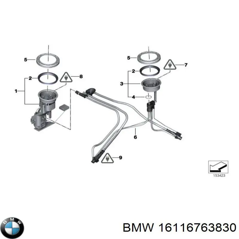 16116763830 BMW sensor de combustible tanque lado izquierdo