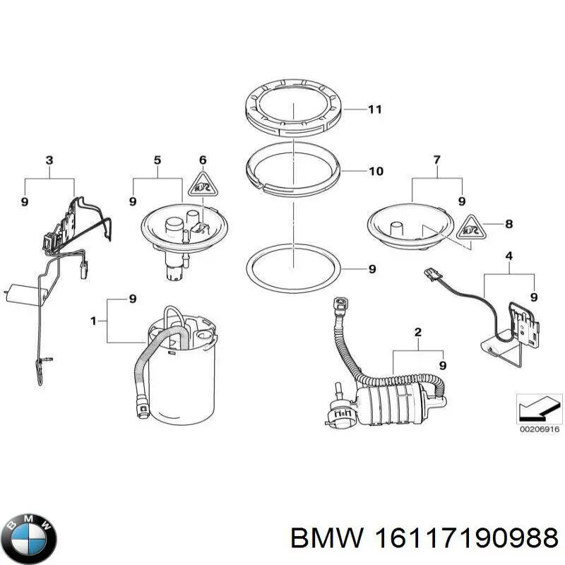 16117190988 BMW módulo alimentación de combustible