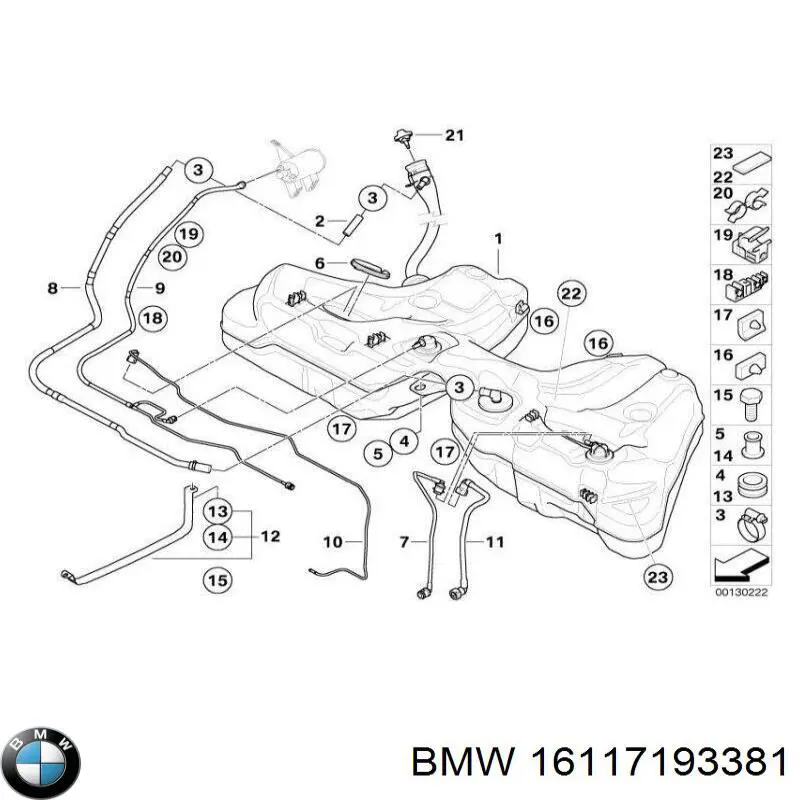 Comprar 16117193381 BMW Tapa de depósito de combustible