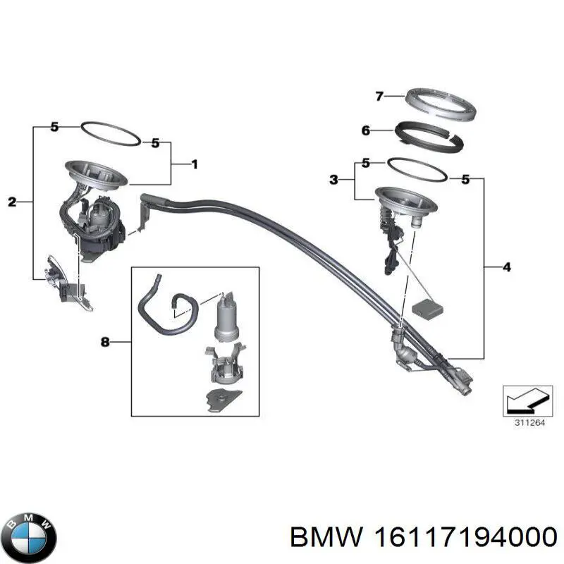 Módulo alimentación de combustible  BMW 16117194000 precio, desde 294,21 EUR