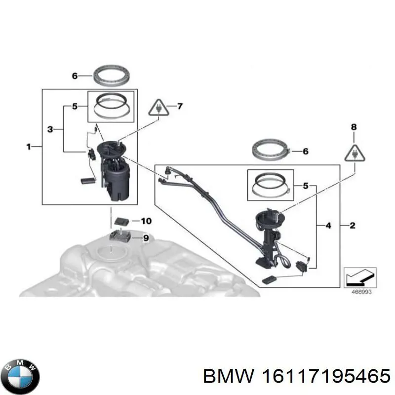 16117195465 BMW elemento de turbina de bomba de combustible