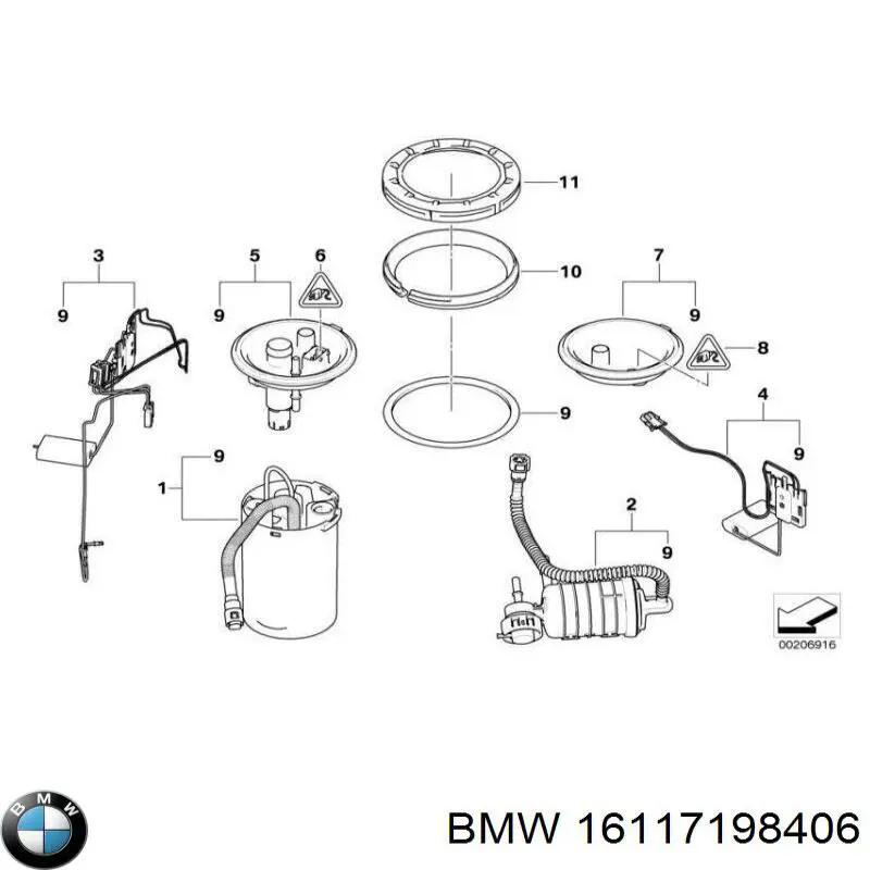 16117198406 BMW módulo alimentación de combustible