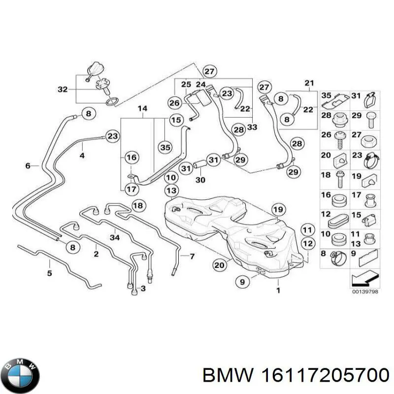 Boca de llenado del depósito de combustible BMW 16117205700 precio, desde 62,44 EUR