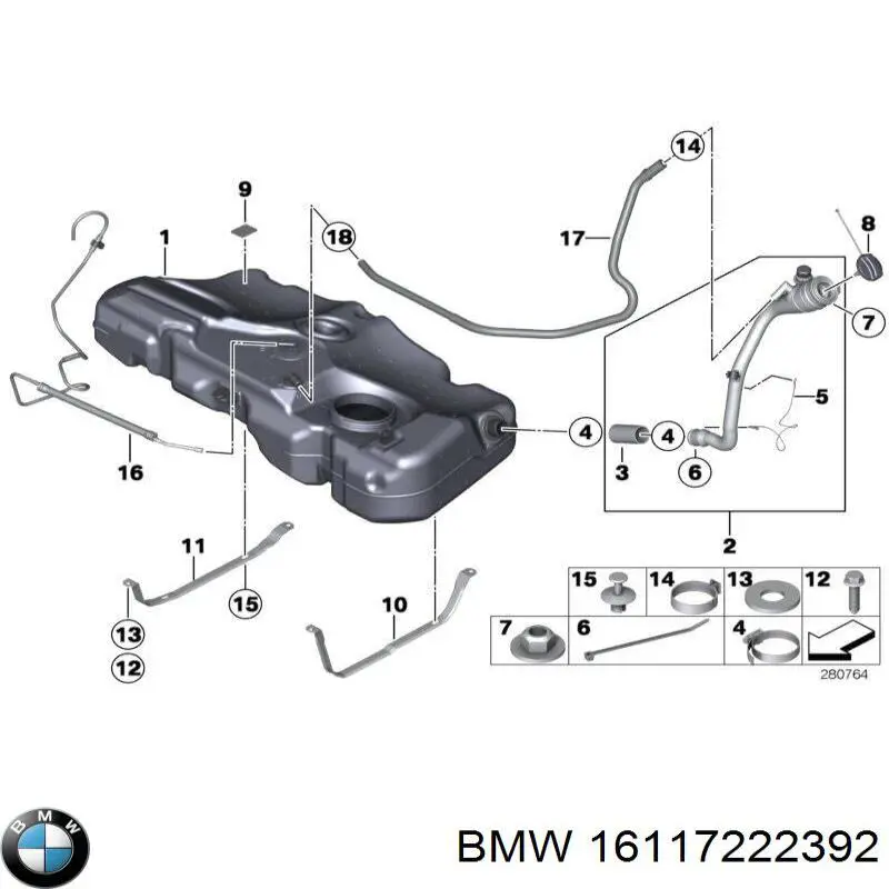 Comprar 16117222392 BMW Tapa de depósito de combustible