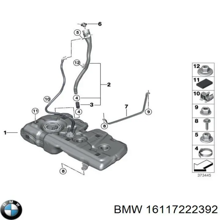 16117222392 BMW tapa (tapón del depósito de combustible)
