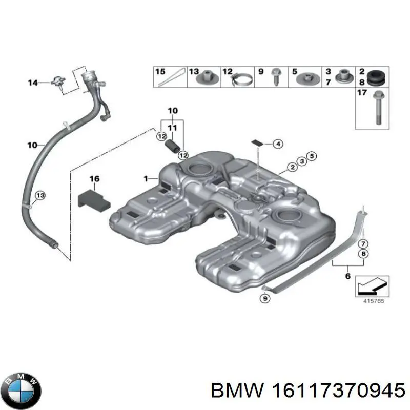 16117430972 BMW abrazadera de silenciador trasera