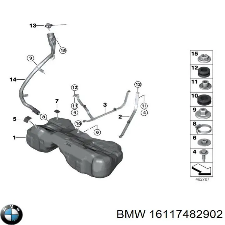 16117482902 BMW Tapa tanque combustible