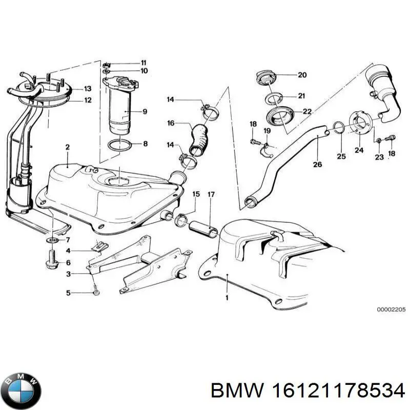 16121178534 BMW tapa (tapón del depósito de combustible)