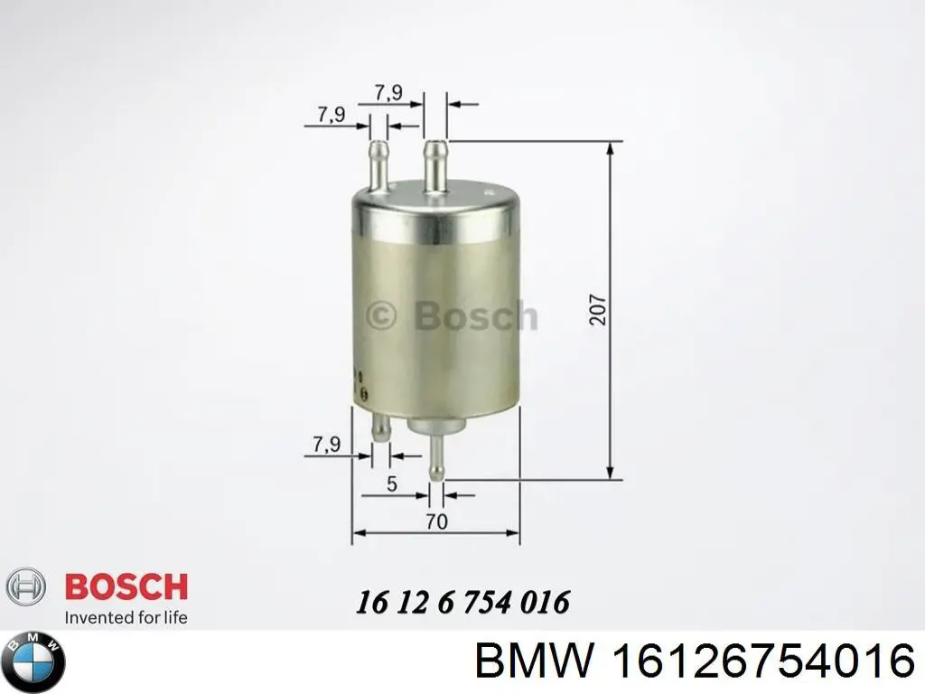 Filtro de combustible 16126754016 BMW