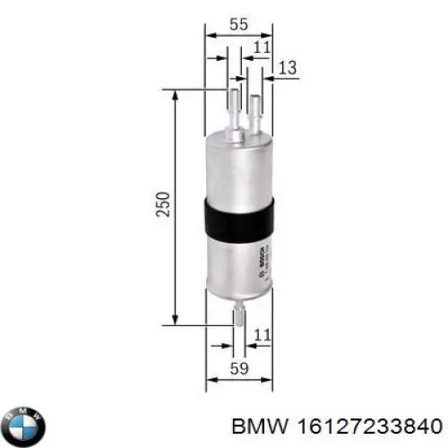 Filtro de gasoil BMW 16127233840