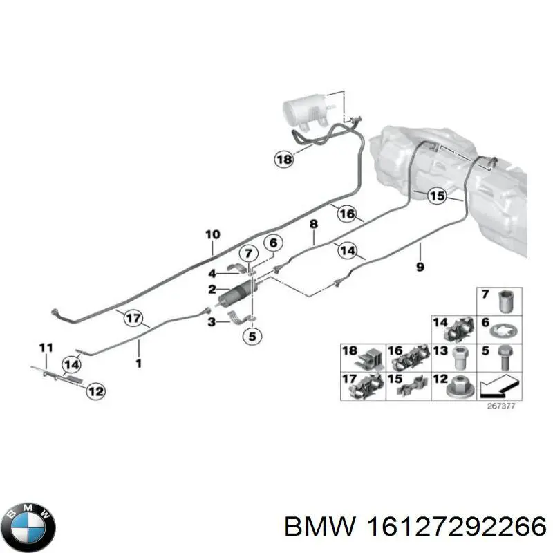 16127292266 BMW abrazadera de silenciador trasera