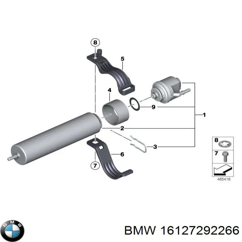 Comprar 16127292266 BMW Abrazadera de tubo de escape trasera