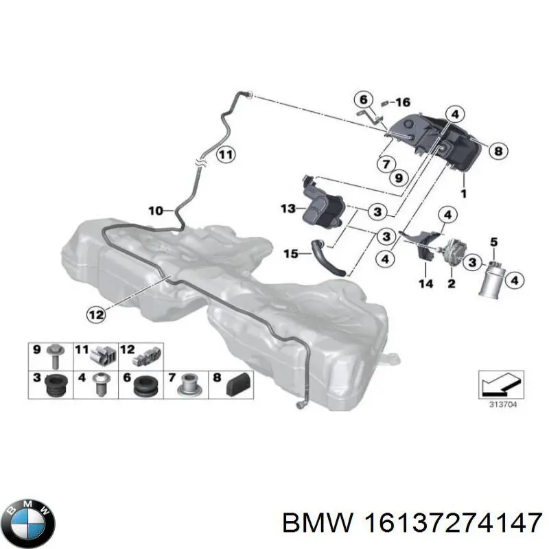 Válvula de purga de vapores de combustible BMW 16137274147 precio, desde 91,05 EUR