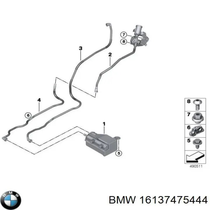 16137475444 BMW adsorbente de vapor de combustible