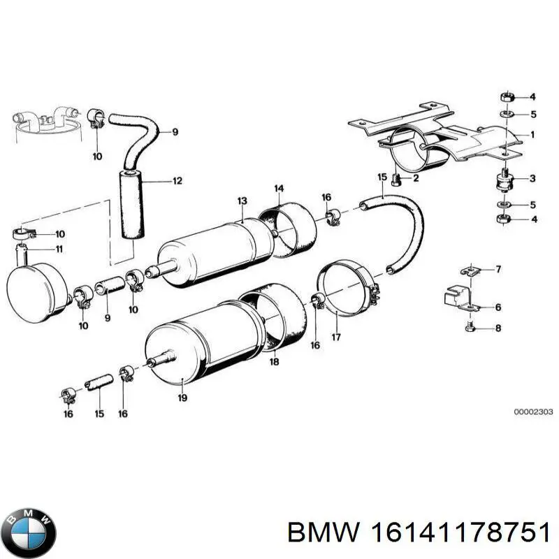 Bomba de combustible de línea 16141178751 BMW