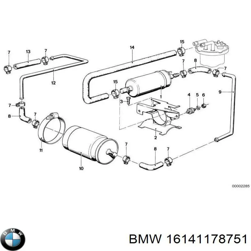 Bomba de combustible de línea BMW 16141178751