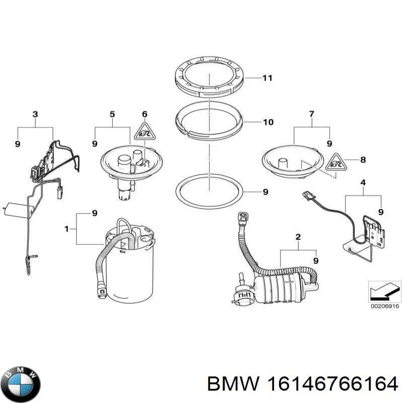 16146766164 BMW sensor de combustible tanque lado derecho