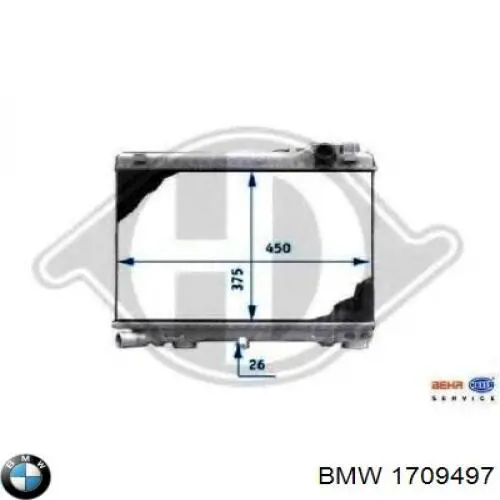 1709497 BMW radiador refrigeración del motor