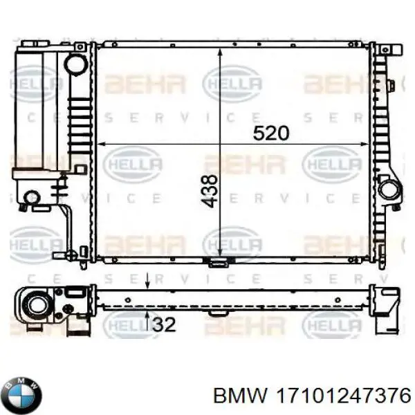 17101247376 BMW radiador
