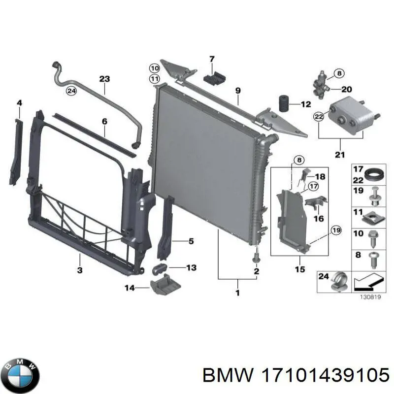 Comprar 17101439105 BMW Marco de montaje del radiador