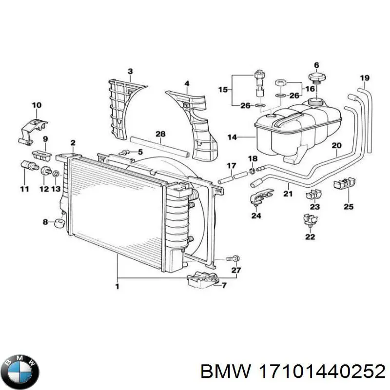 17111723116 BMW bastidor radiador