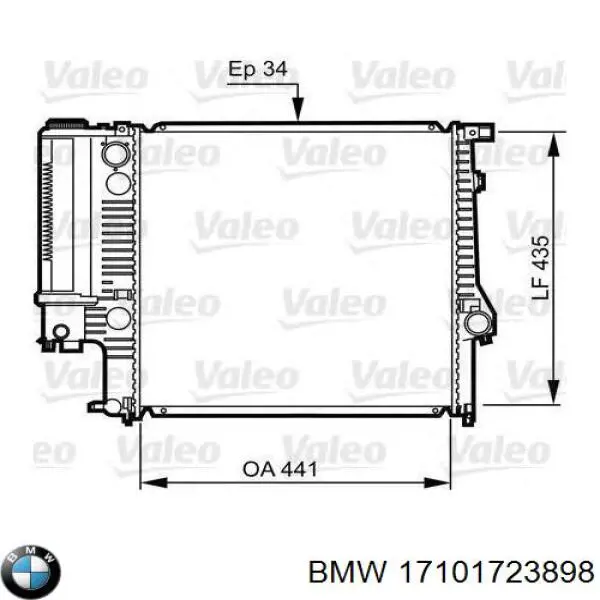 17101723898 BMW radiador refrigeración del motor