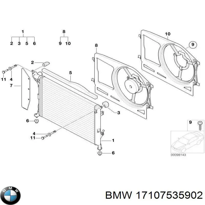 Água radiador BMW 17107535902 precio, desde 79,26 EUR