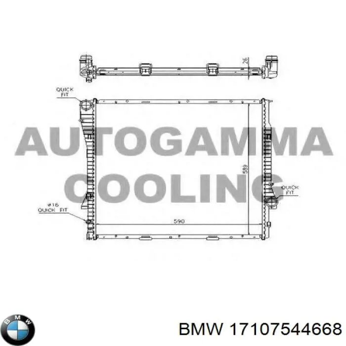 Comprar 17107544668 BMW Radiador de auto