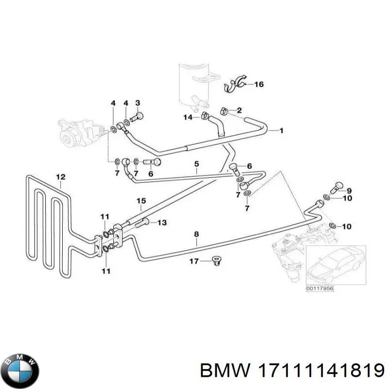 17111141819 BMW radiador de direccion asistida