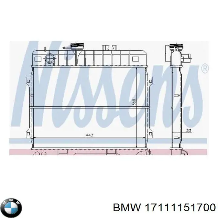 Comprar 17111151700 BMW Radiador de auto
