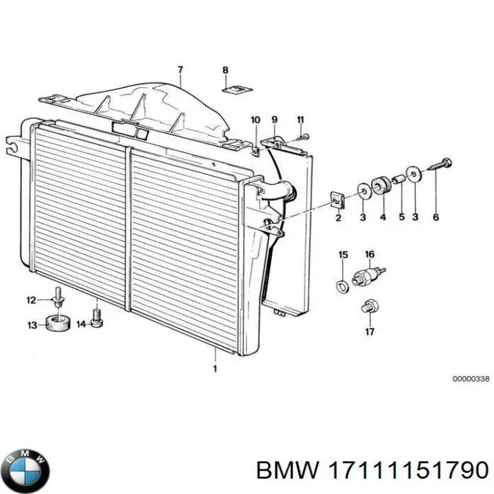 Radiador 17111151790 BMW