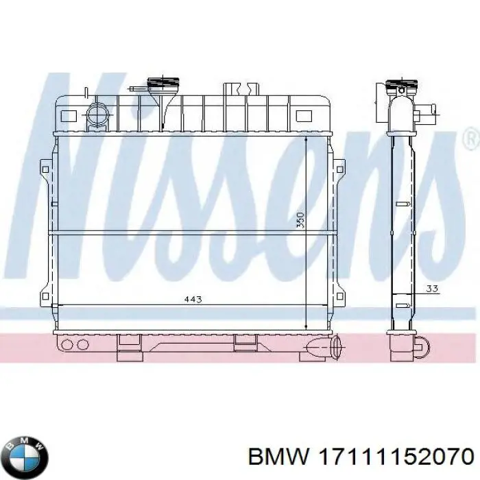 Comprar 17111152070 BMW Radiador de auto