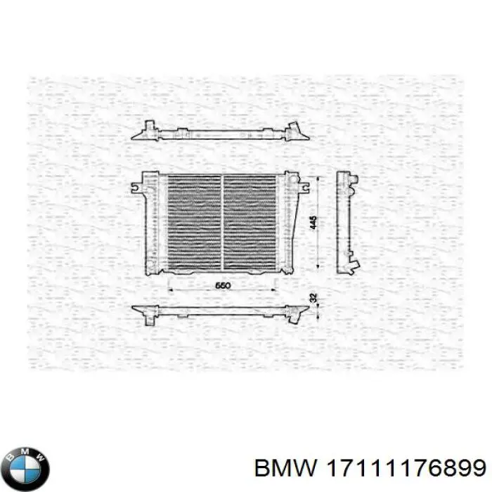 1176899 BMW radiador refrigeración del motor