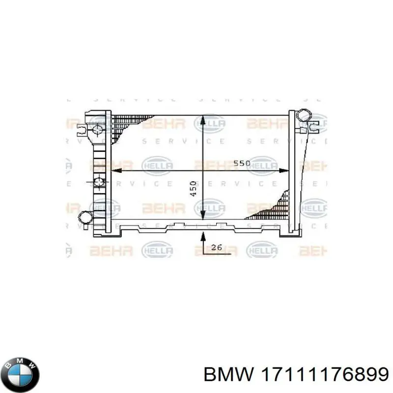 Radiador 17111176899 BMW
