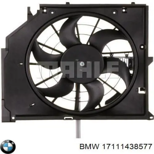 17111438577 BMW difusor de radiador, ventilador de refrigeración, condensador del aire acondicionado, completo con motor y rodete