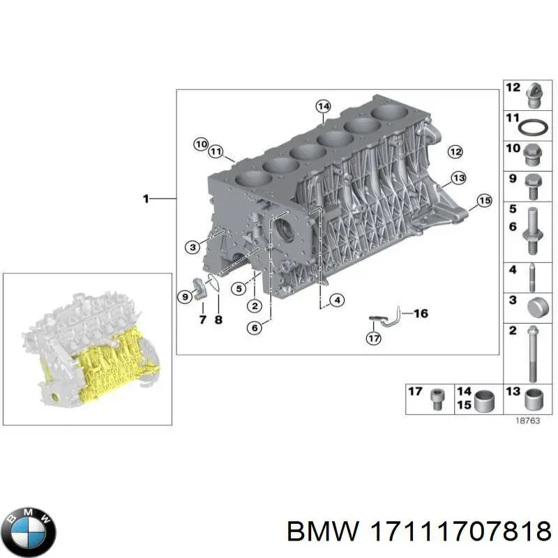 Válvula de drenaje del radiador de refrigeración 17111707818 BMW