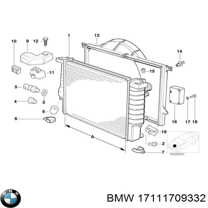 Soporte inferior del radiador BMW 17111709332 precio, desde 7,56 EUR