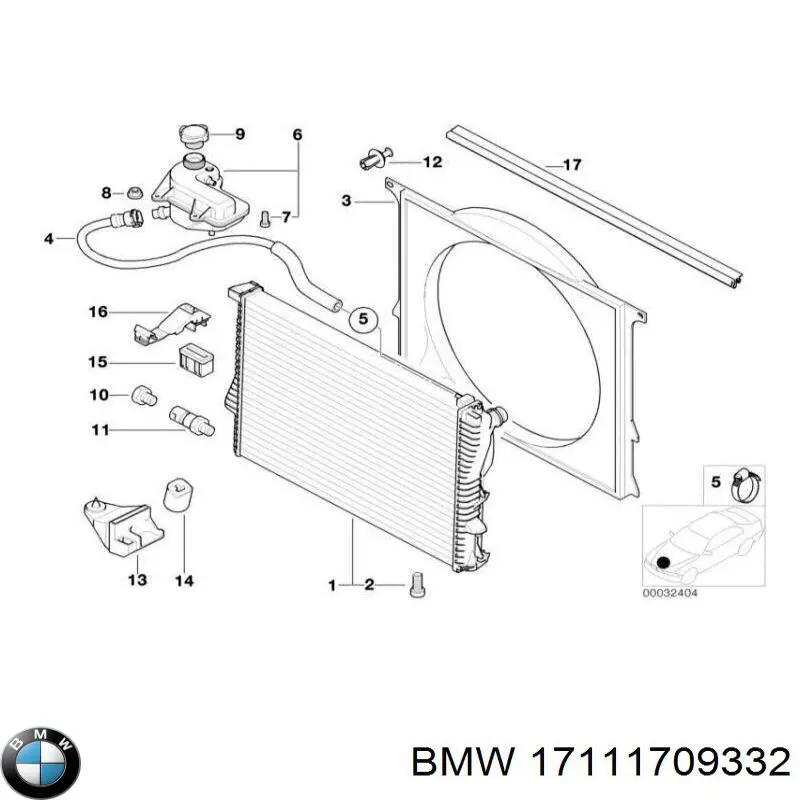 Comprar 17111709332 BMW Soporte inferior del radiador